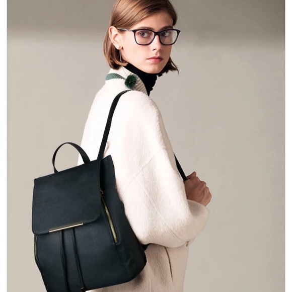Coofit Handbags - COOFIT - Black Faux Leather Backpack